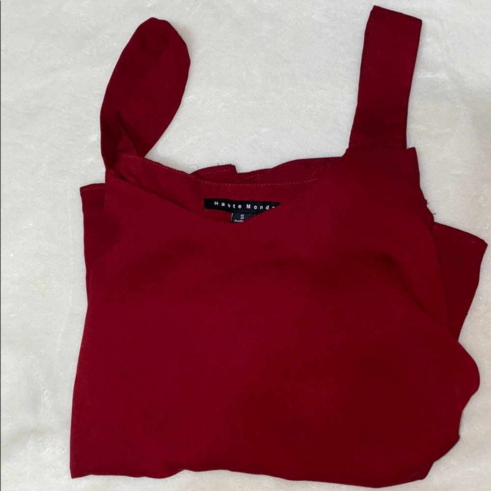 Red Open Shoulder Blouse